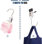Clothes Pegs - Hangers with Clips - Stainless Steel Trouser Clips with Anti-Slip - Clothes Hooks - Hat Clips - Sock Clips - For Skirts, Trousers & Scarves (Pink, Pack of 10) - 45-Degree Angle