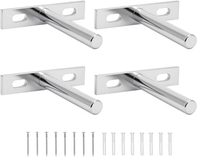 Floating Shelf Brackets - Pack of 4 - Shelf Brackets - 75mm (3 inch) Heavy-Duty Concealed Shelf Brackets - Includes Mounting Screws - For supporting wall display cases and furniture shelves