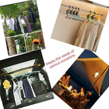Clothes Rack - 5 pieces - Foldable clothes rack - Travel clothes rack - Shoe rack - Travel accessories - Suitable for camping, traveling and business trips (Vegetable) - Top-Down View