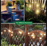 Outdoor Lighting - Solar Garden Lighting - Mood Lamp - LED Solar Garden Lamp - Firefly Shaped - 6 Pots x 2 - Waterproof for Outdoor Use - Suitable for Decorating Patio Paths - Warm Tones - Front View