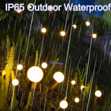 Outdoor Lighting - Solar Garden Lighting - Mood Lamp - LED Solar Garden Lamp - Firefly Shaped - 6 Pots x 2 - Waterproof for Outdoor Use - Suitable for Decorating Patio Paths - Warm Tones - Side View