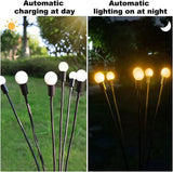 Outdoor Lighting - Solar Garden Lighting - Mood Lamp - LED Solar Garden Lamp - Firefly Shaped - 6 Pots x 2 - Waterproof for Outdoor Use - Suitable for Decorating Patio Paths - Warm Tones - Top-Down View