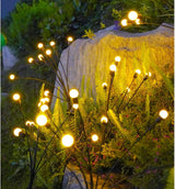 Outdoor Lighting - Solar Garden Lighting - Mood Lamp - LED Solar Garden Lamp - Firefly Shaped - 6 Pots x 2 - Waterproof for Outdoor Use - Suitable for Decorating Patio Paths - Warm Tones - Rear View
