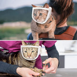 1 Piece - Adjustable Visor - Muzzle with Wide Field of View - Breathable and Bite-Resistant Muzzle - Muzzle for Cat Grooming（S：Suitable for cats with a head circumference of 17-21 cm） - Top-Down View