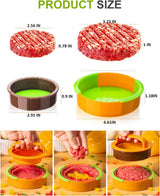 3-in-1 Hamburger and Hamburger Press - Hamburger Mold - Non-stick, durable patty maker for stuffed burgers and sliders - Easy to clean - Orange - Close-Up Angle