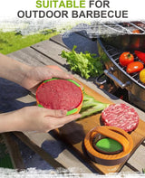 3-in-1 Hamburger and Hamburger Press - Hamburger Mold - Non-stick, durable patty maker for stuffed burgers and sliders - Easy to clean - Orange - Low Angle