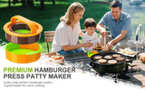 3-in-1 Hamburger and Hamburger Press - Hamburger Mold - Non-stick, durable patty maker for stuffed burgers and sliders - Easy to clean - Orange - Extra Image