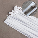 Nylon Cable Ties - Pack of 100 - 300mm x 4.8mm - Large White Nylon Cable Ties - Extra Strong - Tensile Strength 23kg - Self-Locking Plastic Cable Ties - Suitable for Home, Garden and Office Use. - Front View