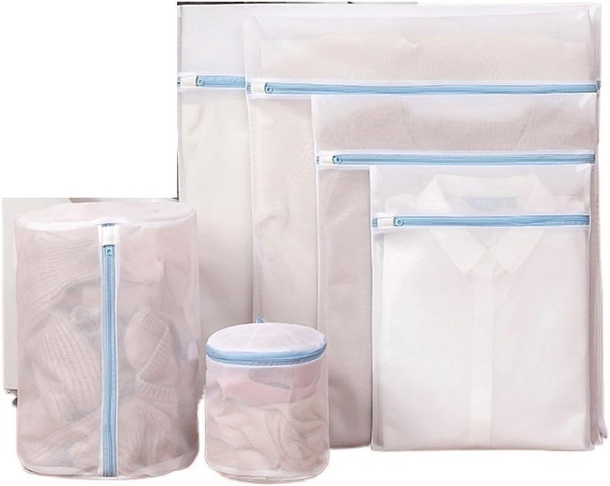 Laundry Bag - Blue Laundry Bags with Zipper - Fine Mesh Storage Bags - Protect Your Laundry and Washing Machine - Laundry Bags for Washing Bras, Underwear, Socks, Baby Clothes, Travel and Storage - Set of 6