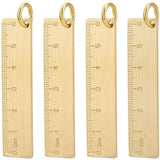 Keychain - Set of 4 - Small metal ruler - Brass gold ruler 6 cm - Decorative key ring - Keychain with bookmark - Accessories