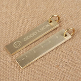 Keychain - Set of 4 - Small metal ruler - Brass gold ruler 6 cm - Decorative key ring - Keychain with bookmark - Accessories
