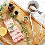Stainless Steel Kitchen Tongs - Cute Kitchen Tongs for Food - Cute Kitchen Accessories - For Toasting Toast, Bagels, Grilling, etc. - Available in 3 Sizes (Yellow, Pink, White) - Side View