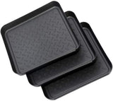 3-piece universal tray - multifunctional - plastic - rectangular tray - black - Side View