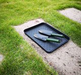 3-piece universal tray - multifunctional - plastic - rectangular tray - black - Rear View