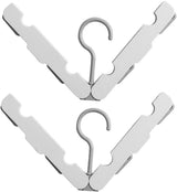 Folding Clothes Rack (Two-Piece Pack) - Hanging Clothes Rack - Portable Folding Hanger with Hook - Ideal for Travel, Campers, Travelers and Small Spaces - Grayish White