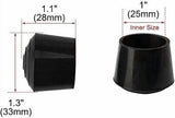 Chair Leg Covers - 12-Piece Rubber Chair Leg Covers - Chair Covers - 1 Inch Chair Leg Covers - Black - Side View