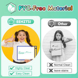 Erasable and Writable Folders - Pack of 30 | Includes 30 water-based whiteboard markers and 1 eraser - Transparent plastic folders/protective sleeves - Drawing and tracing bags for young children - Erasable and writable - Random colors - Top-Down View