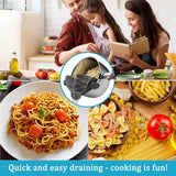 Water Filter - Cookware Filter - Pasta Drainer - Suitable for all cookware - Perfect for draining pasta, vegetables and fruit - Front View