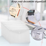 Waterproof folder - Plastic envelope - 12-pack - Transparent A4 letterhead size - with snap closure - Suitable for schools and offices.