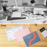 Waterproof folder - Plastic envelope - 12-pack - Transparent A4 letterhead size - with snap closure - Suitable for schools and offices. - 45-Degree Angle