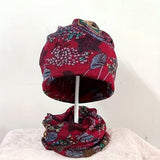 Beanie - Knitted Hat - 4-Piece Set - Bohemian Print - Soft Polyester - Suitable for Autumn and Winter - Front View