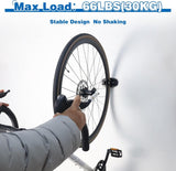 Bicycle Wall Mount - Up to 60 kg Load Capacity - For Tires 27-83 mm - Space-Saving Suspension for Garage & Home