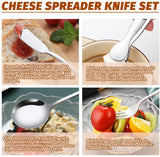 cutlery set - 14-piece set - cheese knife | pastry forks| oval coffee spoons | kitchen tongs & serving tongs - Side View