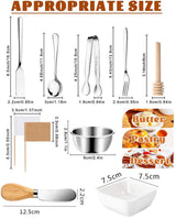 cutlery set - 14-piece set - cheese knife | pastry forks| oval coffee spoons | kitchen tongs & serving tongs - Rear View