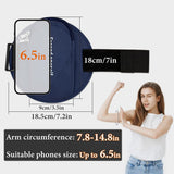 Sports Bag - Running Armband - Phone Holder for Running - Reflective Sports Accessories - With Adjustable Shoulder Strap - Suitable for Running, Camping and Hiking (Black) - Front View