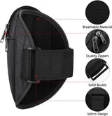 Sports Bag - Running Armband - Phone Holder for Running - Reflective Sports Accessories - With Adjustable Shoulder Strap - Suitable for Running, Camping and Hiking (Black) - Side View