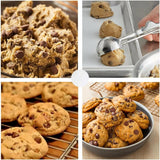 Three-Piece Ice Cream Scoop Set - Cookie Scoop Set - Stainless Steel Ice Cream Scoop with Trigger Mechanism - Large/Medium/Small Cookie Scoops - Baking Cookie Scoop Set - 45-Degree Angle