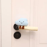 Protective Cover - Set of Two - Cute Cloud-Shaped Door Handle Gloves - Decorative Door Handle Protector Cover - Door Accessories (Blue) - Front View
