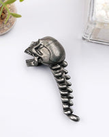 Skeleton Bottle Opener - Beer Opener - Robust Stainless Steel with Ergonomic Grip - Keychain Size - For Bar & Party - Front View