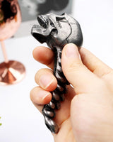 Skeleton Bottle Opener - Beer Opener - Robust Stainless Steel with Ergonomic Grip - Keychain Size - For Bar & Party - Close-Up Angle