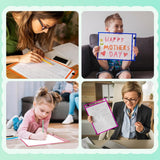 Erasable and Writable Folders - Pack of 30 | Includes 30 water-based whiteboard markers and 3 iron rings - Transparent plastic folders/protective covers - Drawing and tracing bags - Erasable and writable - Random colors - Rear View