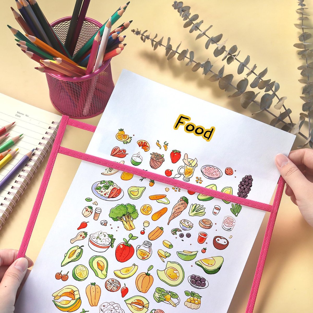 Erasable and Writable Folders - Pack of 30 | Includes 30 water-based whiteboard markers and 3 iron rings - Transparent plastic folders/protective covers - Drawing and tracing bags - Erasable and writable - Random colors