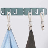 Set of 4 - Woven Cotton Ring, Metal Towel Clips - Hanging Ring and Storage Clips - Suitable for Home, Bedroom and Bathroom - Multifunctional - Top-Down View