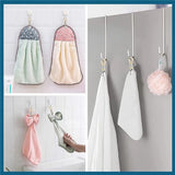 Set of 4 - Woven Cotton Ring, Metal Towel Clips - Hanging Ring and Storage Clips - Suitable for Home, Bedroom and Bathroom - Multifunctional - Close-Up Angle