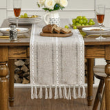 Table Runner - Christmas Table Runner - Fabric Table Runner - Cotton Table Runner - Washable Cotton Table Runner - Suitable for Family Table Decoration, Wedding Decoration, Party Decoration (33cm*220cm) - Top-Down View