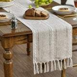 Table Runner - Christmas Table Runner - Fabric Table Runner - Cotton Table Runner - Washable Cotton Table Runner - Suitable for Family Table Decoration, Wedding Decoration, Party Decoration (33cm*220cm) - 45-Degree Angle