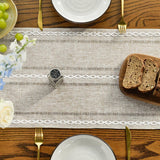 Table Runner - Christmas Table Runner - Fabric Table Runner - Cotton Table Runner - Washable Cotton Table Runner - Suitable for Family Table Decoration, Wedding Decoration, Party Decoration (33cm*220cm) - Rear View