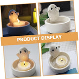 Candle Holder - 1-Piece - Ceramic Ghost Candle Holder - Cute Ghost Ornament - Birthday Gift - Desk Decoration - Rear View