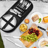 2 Person Cutlery Set (10-piece) - Camping Set for 2 People - Spoons, Knives, Forks, Steak Knives - 10 Pieces Stainless Steel Cutlery - Including Carrying Bag - For Picnic & Travel - Silver