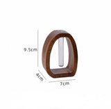 Vase - Solid Wood Vase - Desk Plant Growing Rack - Made of Wood and Bamboo - Enhances the modern decor of your home and office environment (S: 9.5*7*4 cm) - Side View