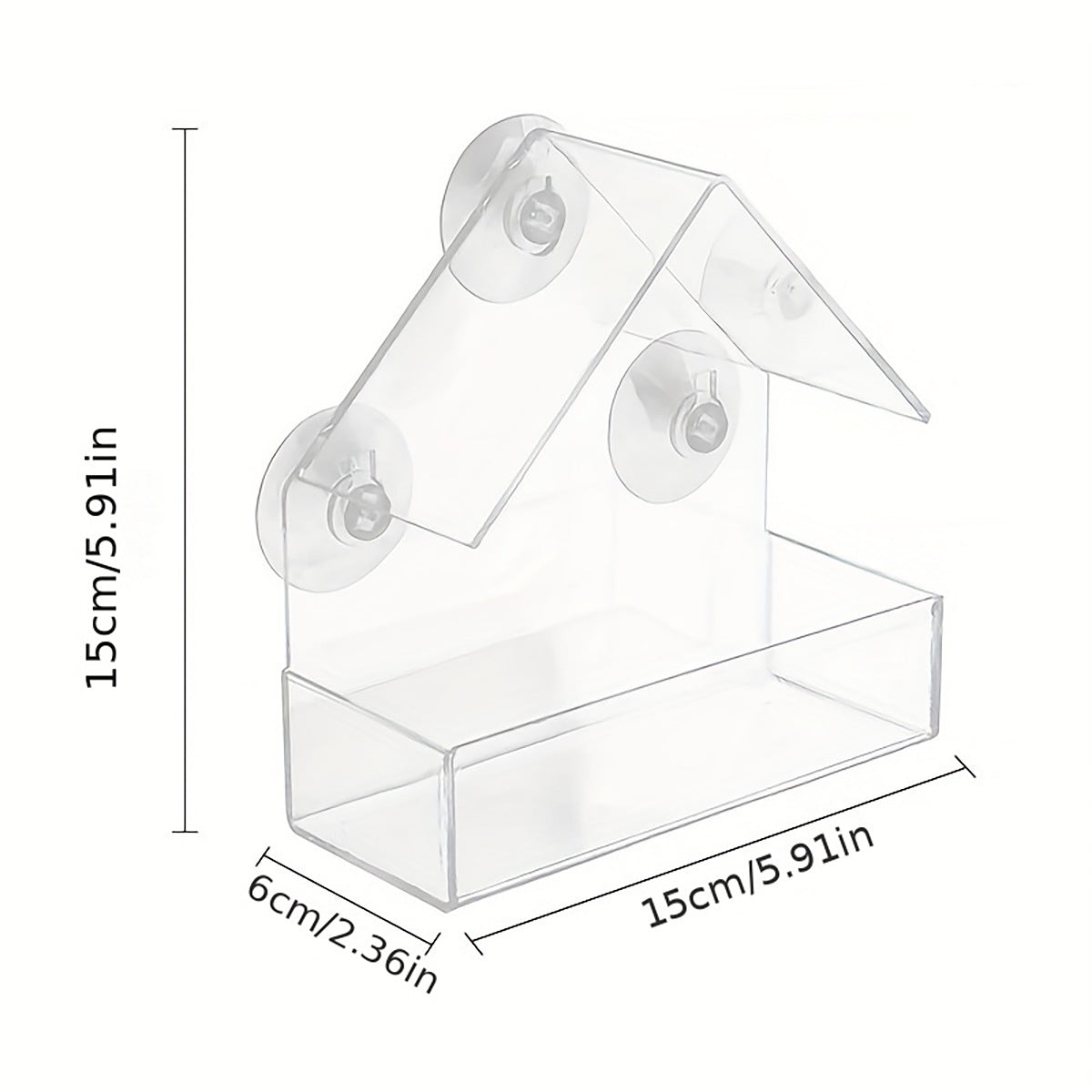 Transparent - House-shaped - Birdhouse - With weatherproof function