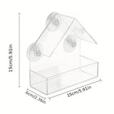 Transparent - House-shaped - Birdhouse - With weatherproof function - Front View