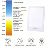 Light Therapy Lamp 12000 Lux UV-Free LED Adjustable Brightness Color Temperature Timer Touch Control Memory Function Compact for Home - Top-Down View