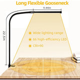 1 pc. Desk Lamps for Home Office, Clamp Lamp Dimmable Gooseneck Lamp Touch Control, Adjustable Desk Lamp for Workbench Tabletop (Black) - Front View