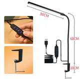 1 pc. Desk Lamps for Home Office, Clamp Lamp Dimmable Gooseneck Lamp Touch Control, Adjustable Desk Lamp for Workbench Tabletop (Black) - 45-Degree Angle