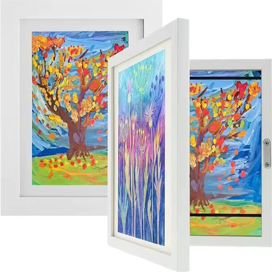 Interchangeable frame - children's drawing - Interchangeable frame A4 - Children's artwork - children's drawings interchangeable frame - Photo frame Poster frame Wall frame - Gift - White
